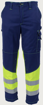Housut HiVis FR 1.0 - Tummansininen/ keltainen