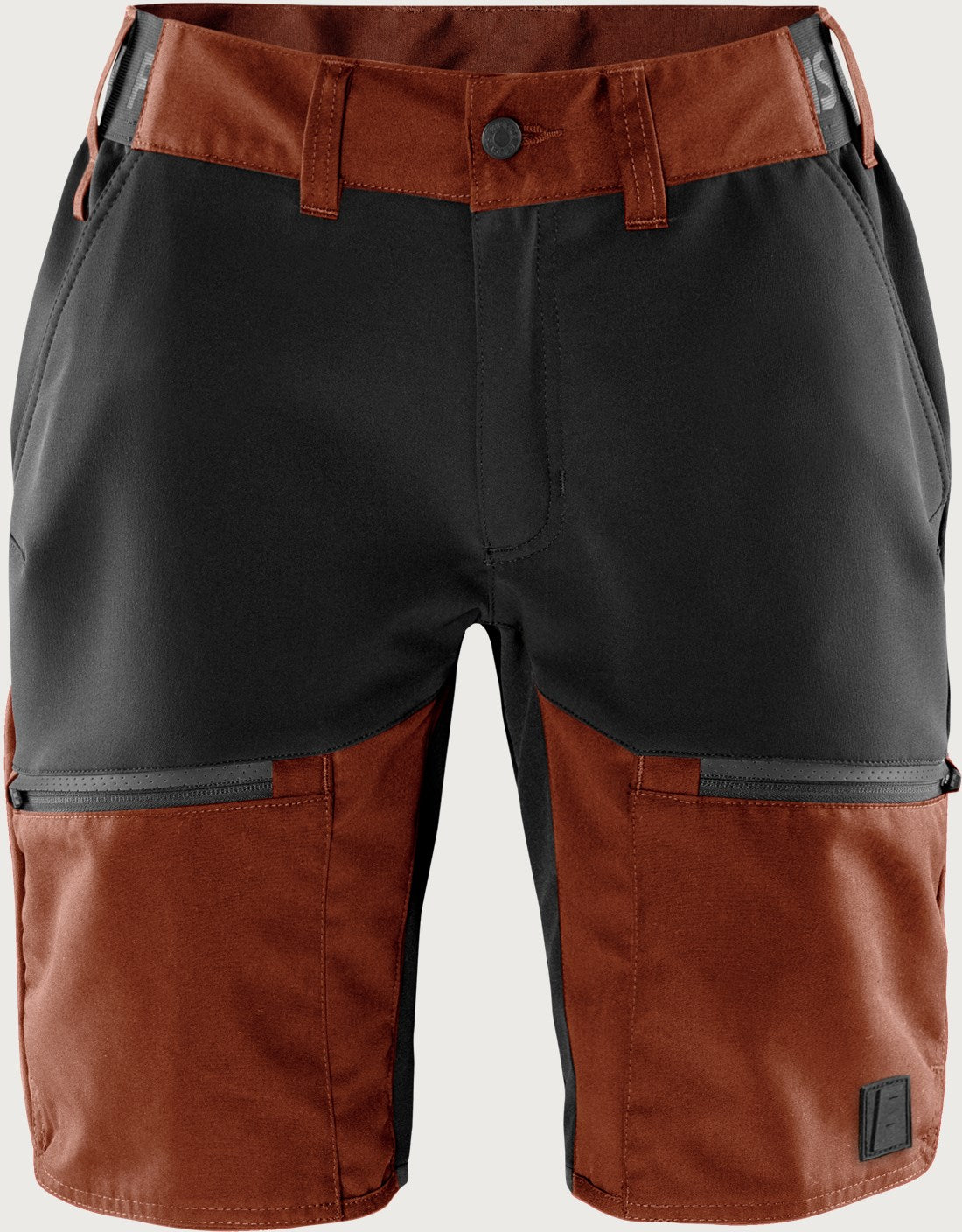 Carbon semistretch shortsit naisten - Ruosteenpunainen/Musta