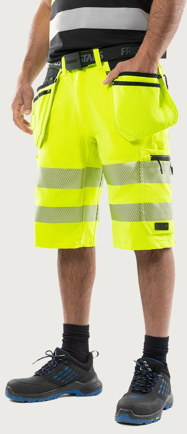 Rakentajan stretch huomioshortsit, luokka 2 – Green 2646 GSTP - Neonkeltainen/Musta