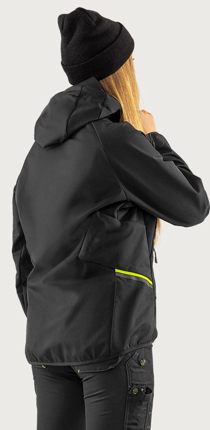 Naisten tekninen hupullinen softshell takki – 4872 GBF - Musta