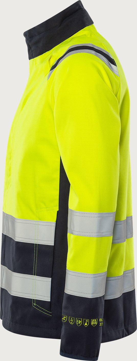 Palosuojattu softshell takki, luokka 3 – Flamestat 4016 FSS - Neonkeltainen/Tummansininen