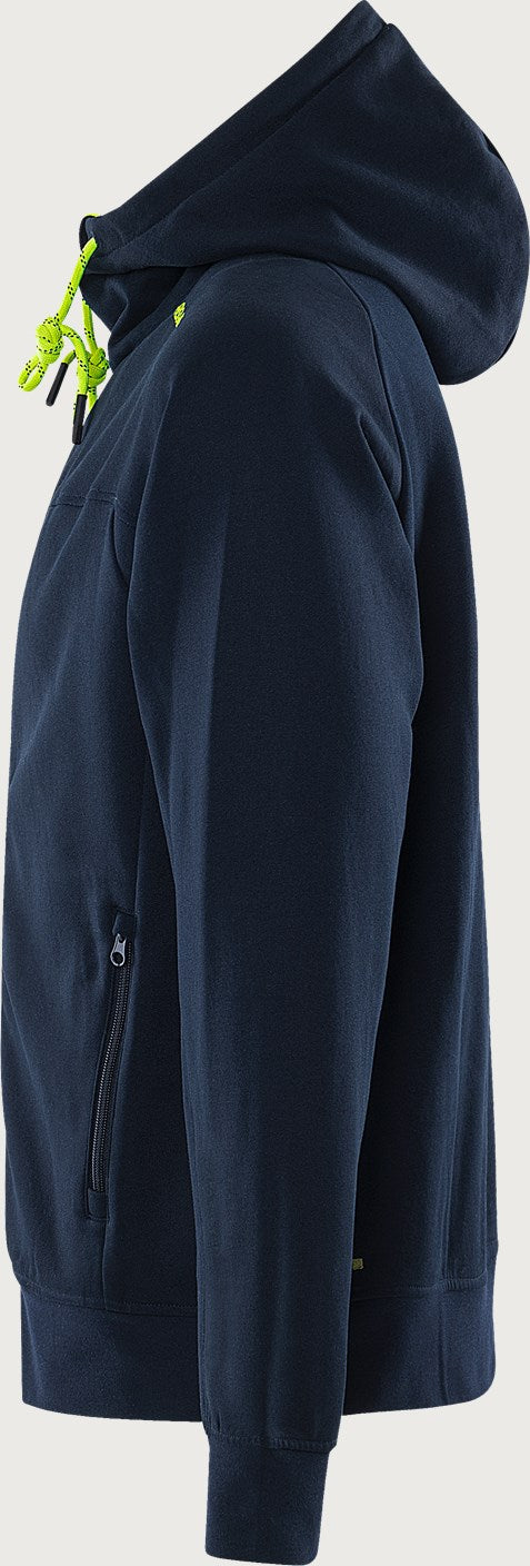 Hupullinen collegetakki – 7550 GSM - Navysininen/Neonkeltainen