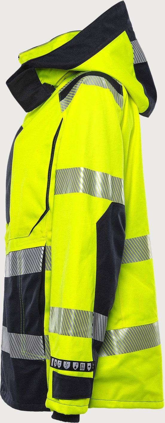 Naisten palosuojattu huomiokuoritakki, luokka 3 – Flamestat Airtech® 4526 ATHR - Neonkeltainen/Tummansininen