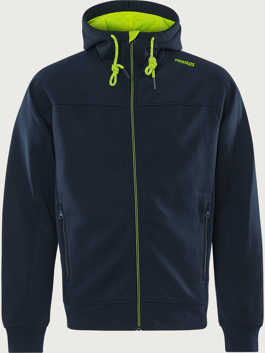 Hupullinen collegetakki – 7550 GSM - Navysininen/Neonkeltainen