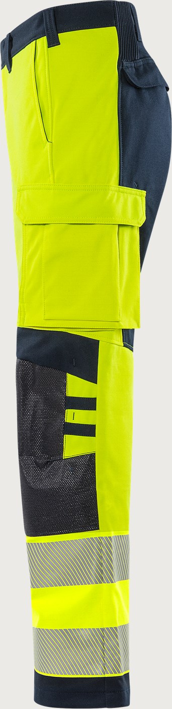 Palosuojatut stretch huomiohousut, luokka 2 – Flamestat 2280 FSS - Neonkeltainen/Tummansininen