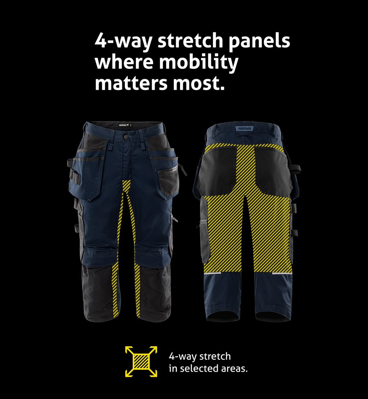 Rakentajan stretch piraattihousut – 2903 GWM - Navysininen
