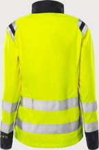 Naisten palosuojattu softshell huomiotakki, luokka 3 – Flamestat 4076 FSS - Neonkeltainen/Tummansininen