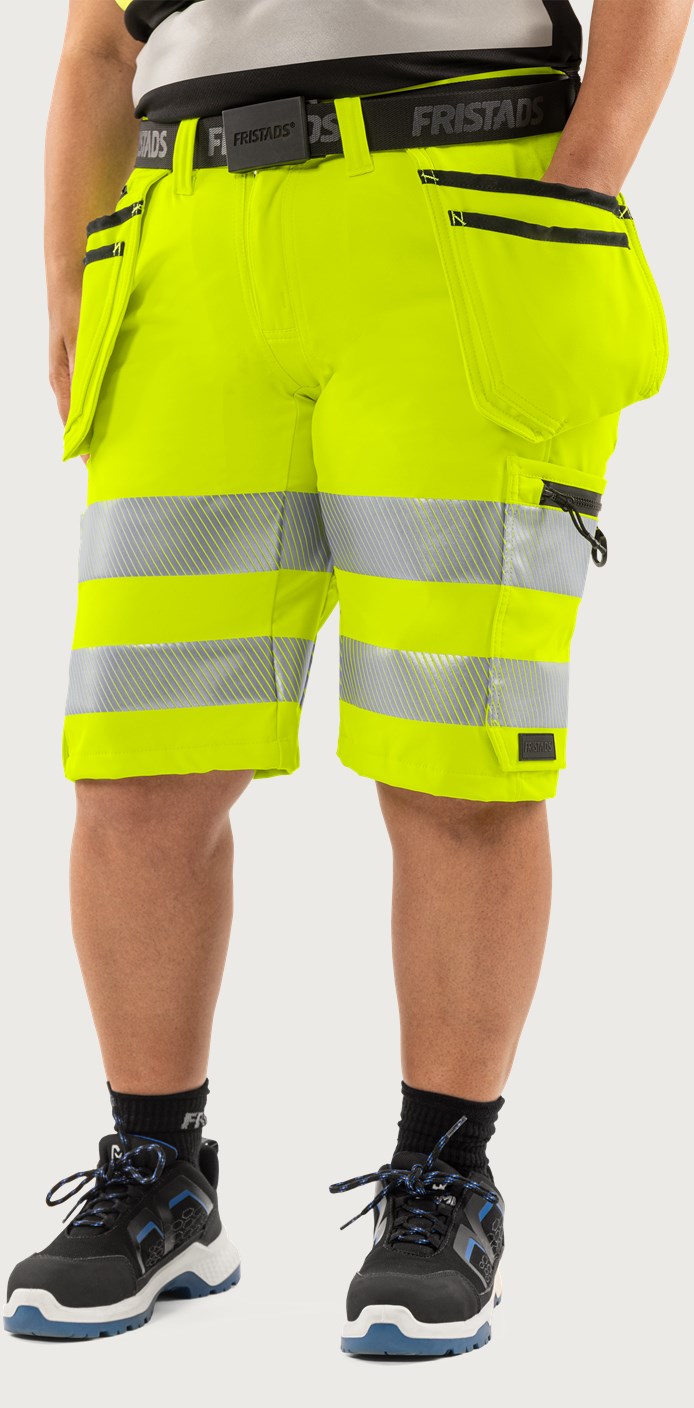 Naisten rakentajan stretch shortsit, luokka 1 – 2667 GSTP - Neonkeltainen