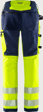 Naisten stretch huomiohousut, luokka 2 – Green 2665 GSTP - Neonkeltainen/Tummansininen