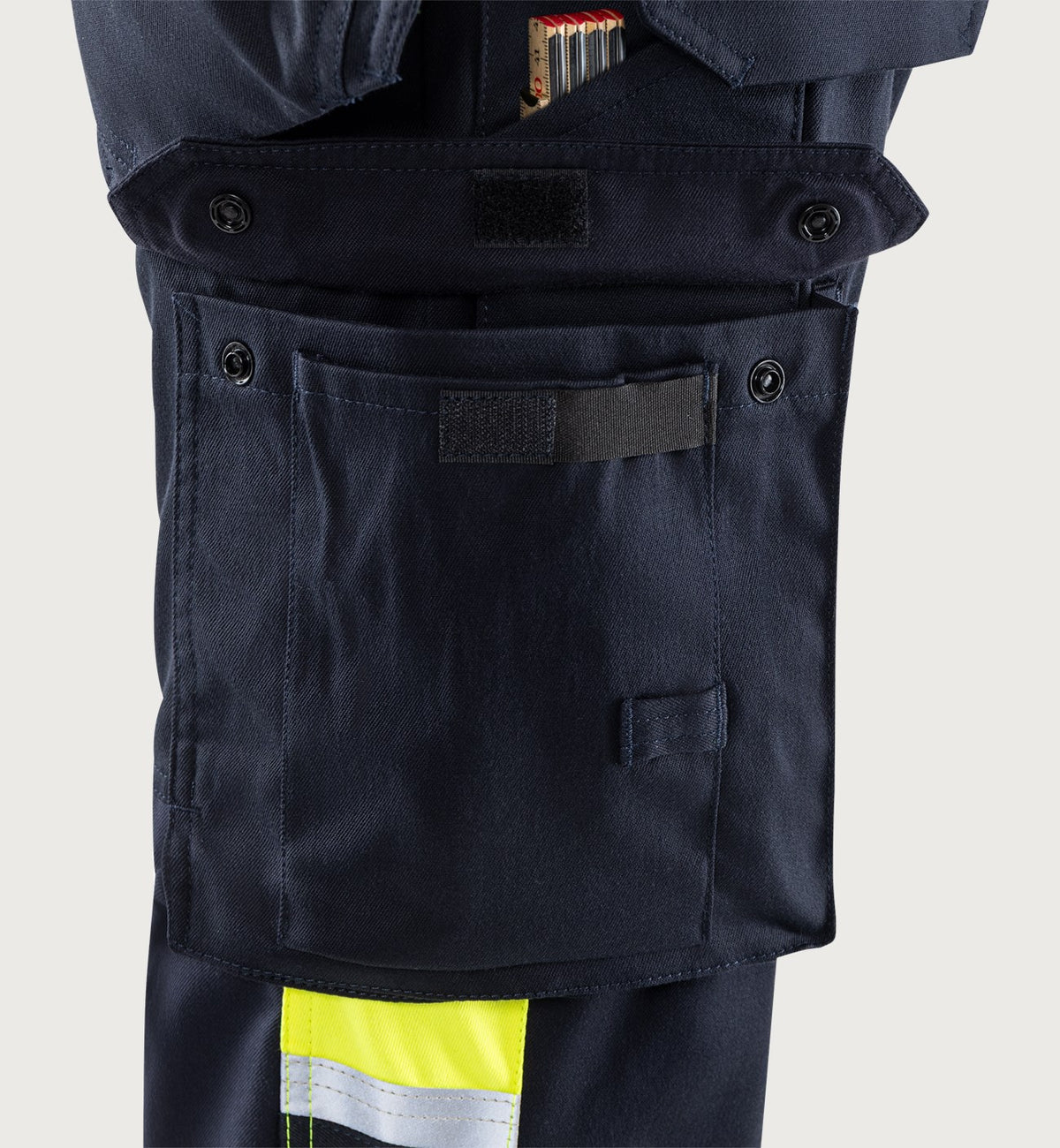Palosuojatut rakentajan stretch huomiohousut, luokka 1 – Flamestat 2263 ATHF - Neonkeltainen/Tummansininen