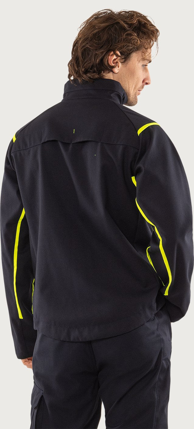 Palosuojattu stretch takki – Flamestat 4180 FSS - Navysininen/Neonkeltainen