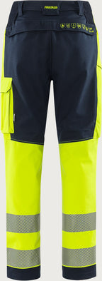 Palosuojatut stretch huomiohousut, luokka 2 – Flamestat 2280 FSS - Neonkeltainen/Tummansininen