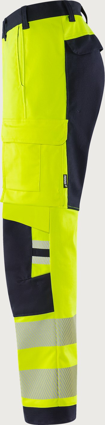 Palosuojatut huomiohousut, luokka 2 – Flamestat Green 2956 GFS, miesten ja naisten - Neonkeltainen/Tummansininen