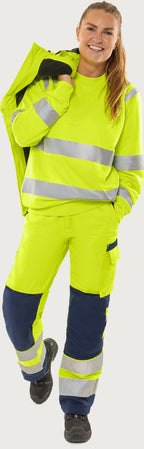 Naisten huomiohousut, luokka 2 – Green 2642 GPLU - Neonkeltainen/Tummansininen
