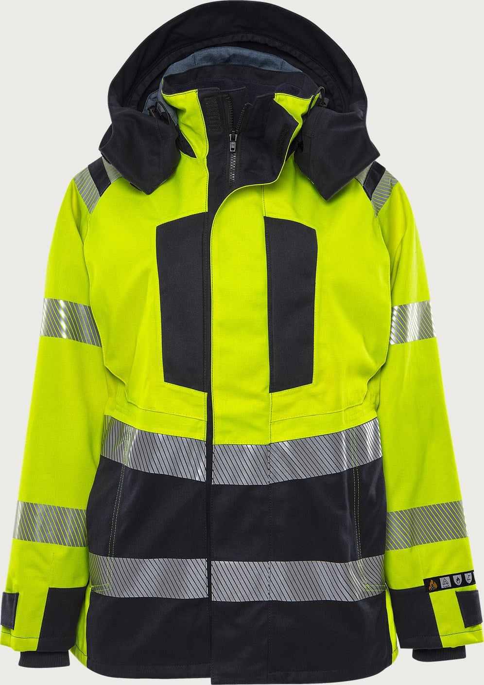 Naisten palosuojattu huomiokuoritakki, luokka 3 – Flamestat Airtech® 4526 ATHR - Neonkeltainen/Tummansininen