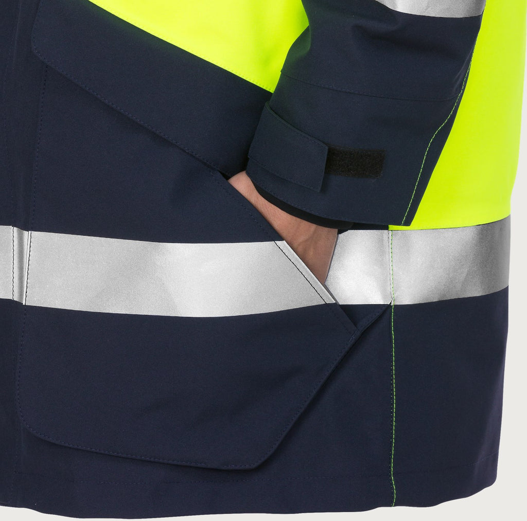 3-in-1 huomiotalviparka, luokka 3 – GORE-TEX 4989 GXB - Neonkeltainen/Tummansininen