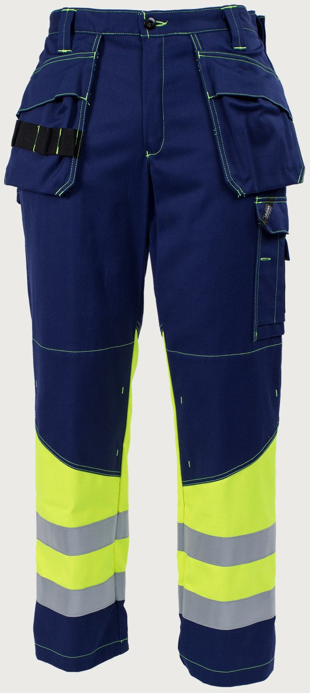 Riipputaskuhousut HiVis FR 1.0 - Tummansininen/ keltainen