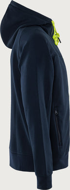 Hupullinen collegetakki – 7550 GSM - Navysininen/Neonkeltainen