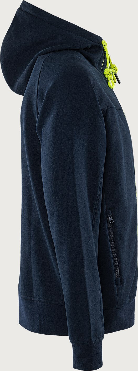 Hupullinen collegetakki – 7550 GSM - Navysininen/Neonkeltainen