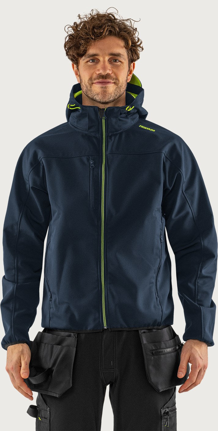 Hupullinen softshell takki – 4655 GBF - Navysininen/Neonkeltainen