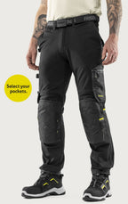 Rakentajan stretch housut – 2800 GSTT - Musta