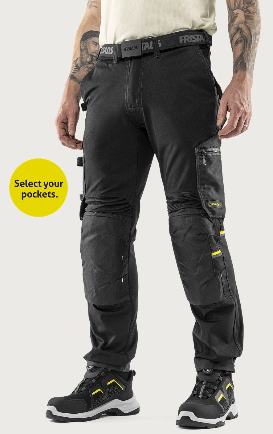 Rakentajan stretch housut – 2800 GSTT - Musta