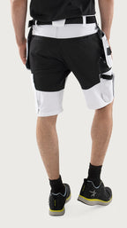 Rakentajan stretch shortsit – 2762 LWS - Valkoinen/Musta