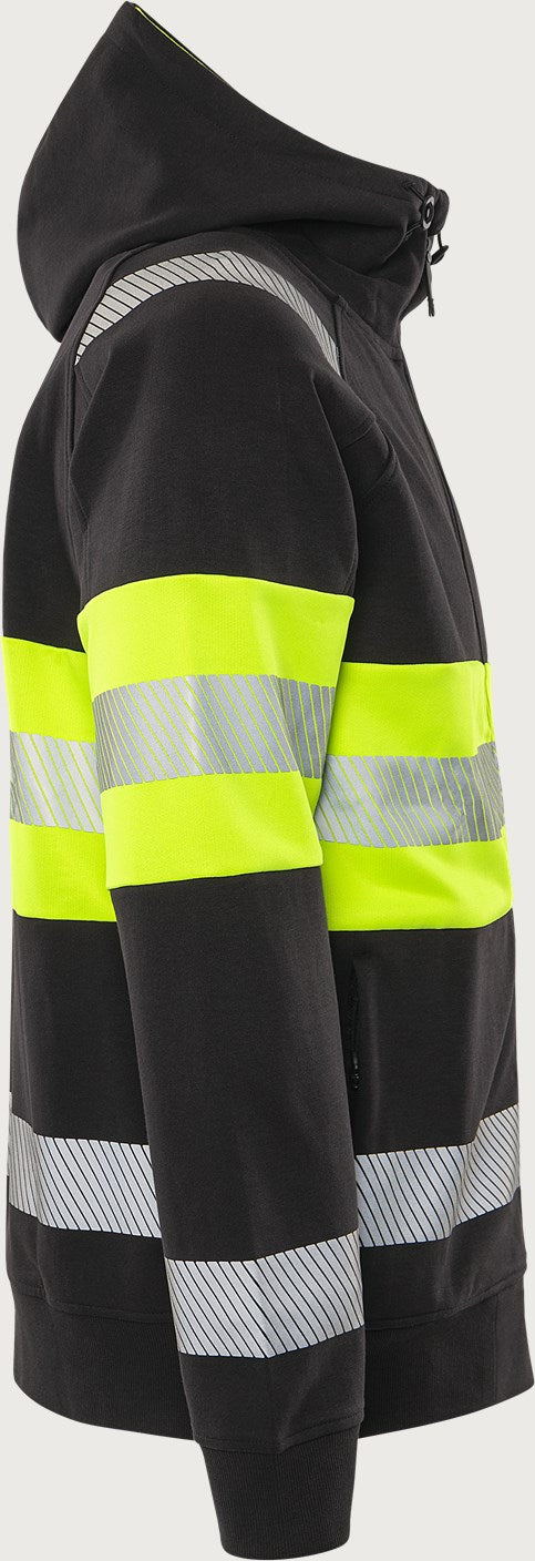 Hupullinen huomiocollegetakki, luokka 1 – 7532 GKC - Neonkeltainen/Musta