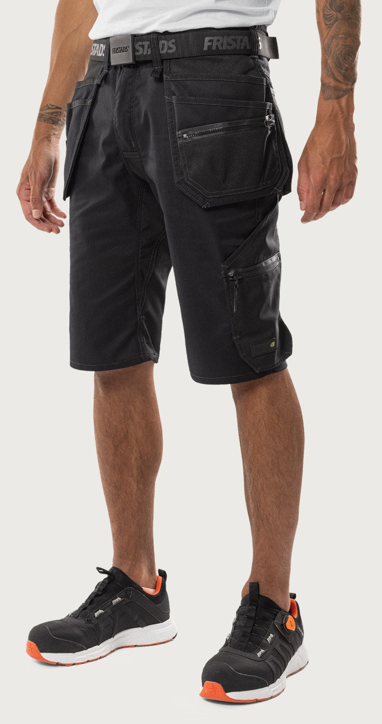 Rakentajan stretch shortsit – 2902 GWM - Musta