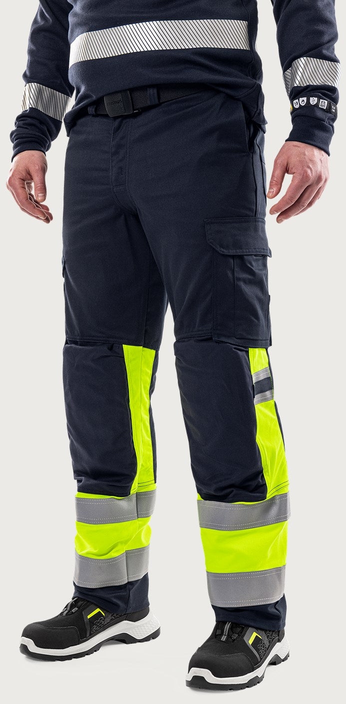 Palosuojatut stretch huomiohousut, luokka 1 – Flamestat 2162 ATHF - Neonkeltainen/Tummansininen