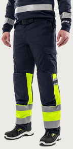 Palosuojatut stretch huomiohousut, luokka 1 – Flamestat 2162 ATHF - Neonkeltainen/Tummansininen