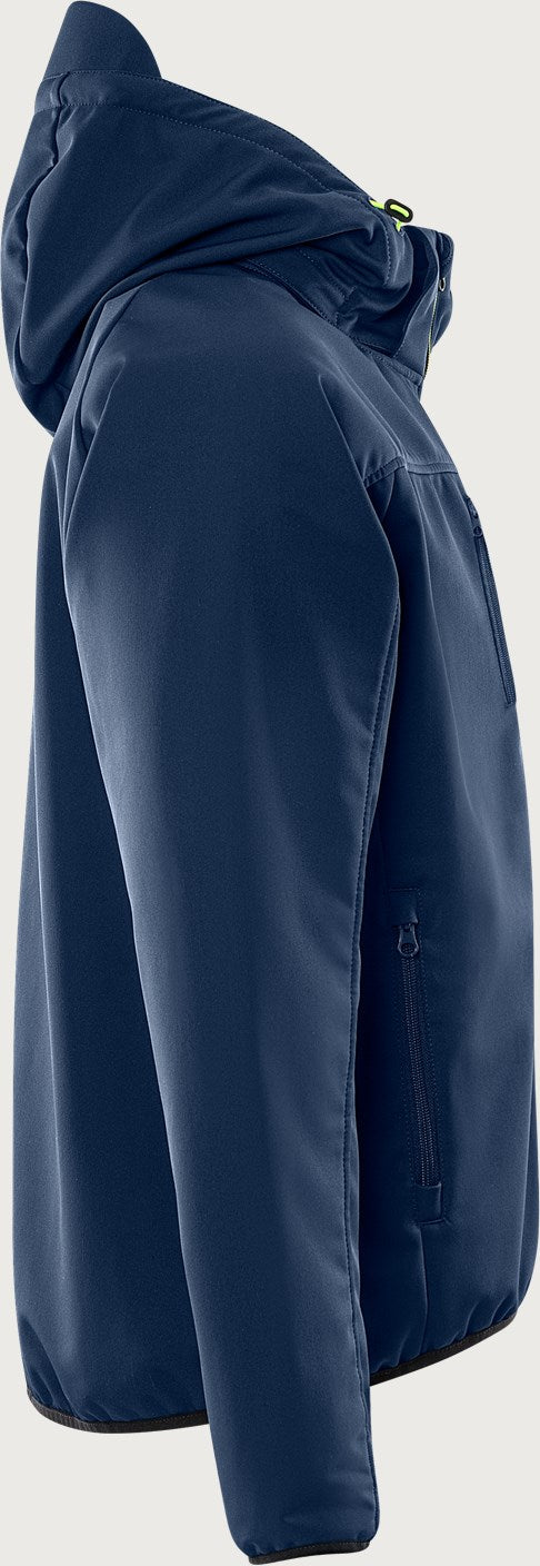 Hupullinen softshell takki – 4655 GBF - Tummansininen/Neonkeltainen