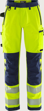 Naisten stretch huomiohousut, luokka 2 – Green 2665 GSTP - Neonkeltainen/Tummansininen