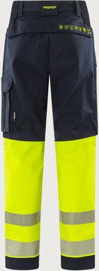 Palosuojatut stretch huomiohousut, luokka 1 – Flamestat 2281 FSS - Neonkeltainen/Tummansininen