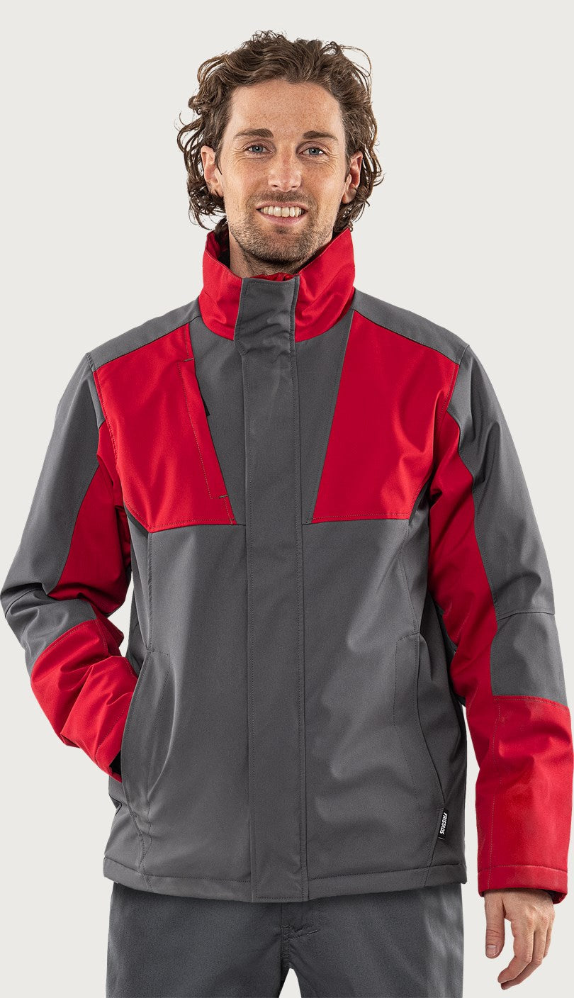 Softshell stretch talvitakki – 4931 GSW - Harmaa/punainen