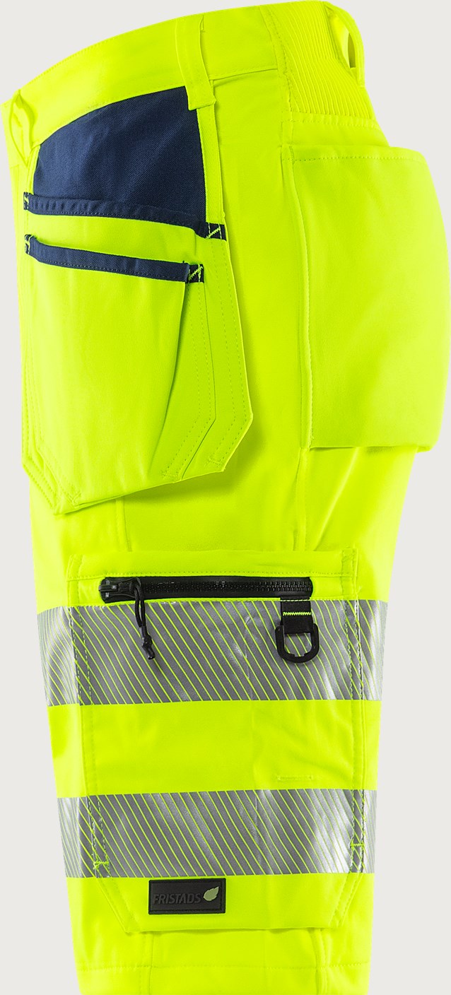 Rakentajan stretch huomioshortsit, luokka 2 – Green 2646 GSTP - Neonkeltainen/Tummansininen
