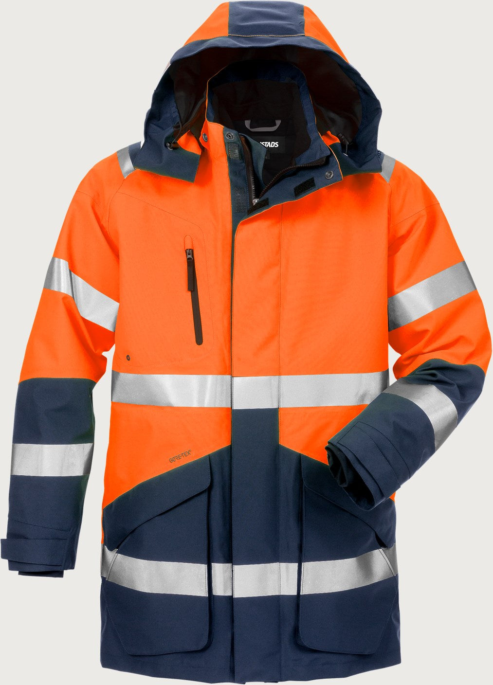 3-in-1 huomiotalviparka, luokka 3 – GORE-TEX 4989 GXB - Neonoranssi/Tummansininen