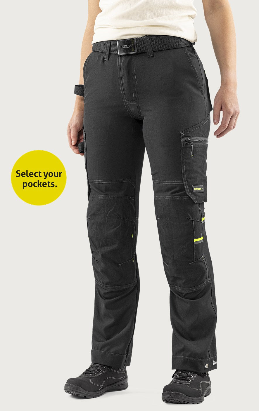 Naisten rakentajan stretch housut – 2802 GHST - Musta