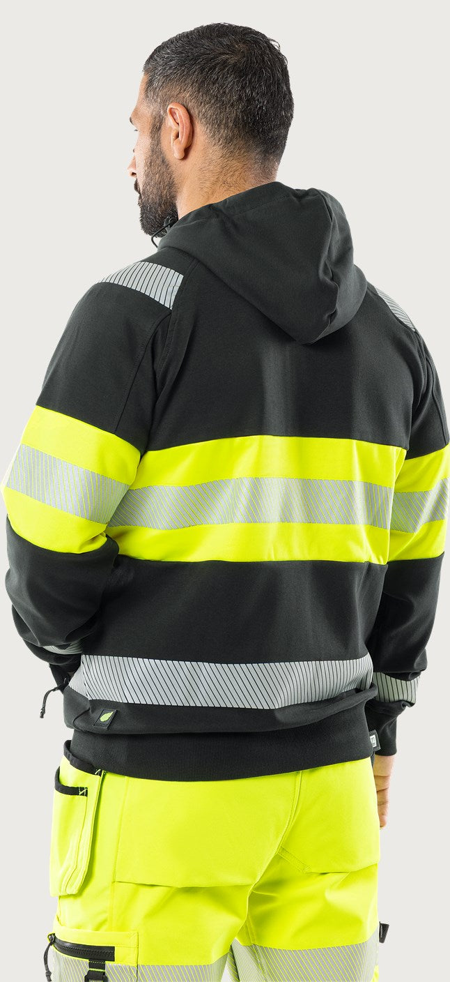 Hupullinen huomiocollegetakki, luokka 1 – 7532 GKC - Neonkeltainen/Musta