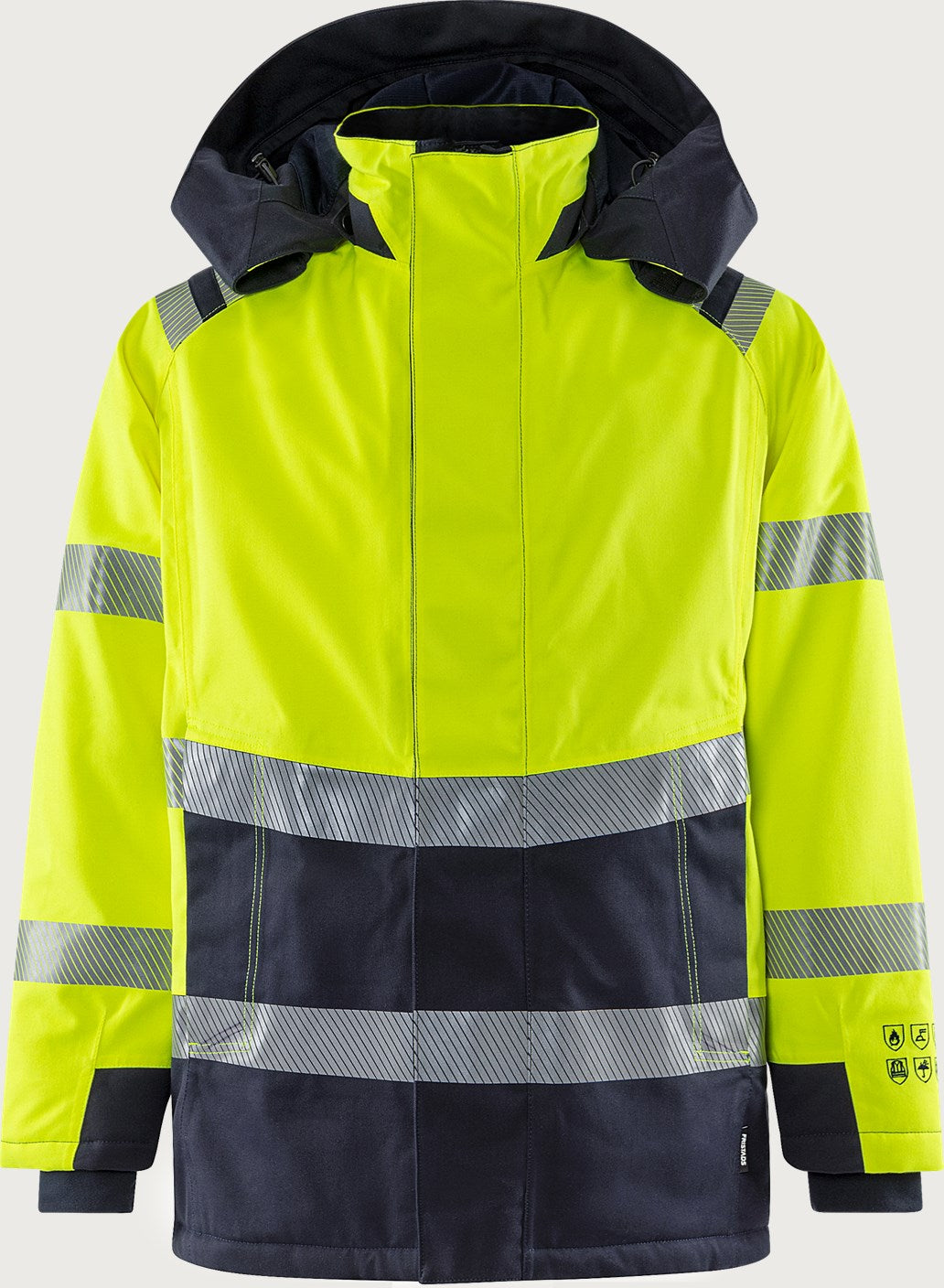 Palosuojattu huomiotalviparka, luokka 3 – Flamestat Airtech® 4086 ATHR - Neonkeltainen/Tummansininen