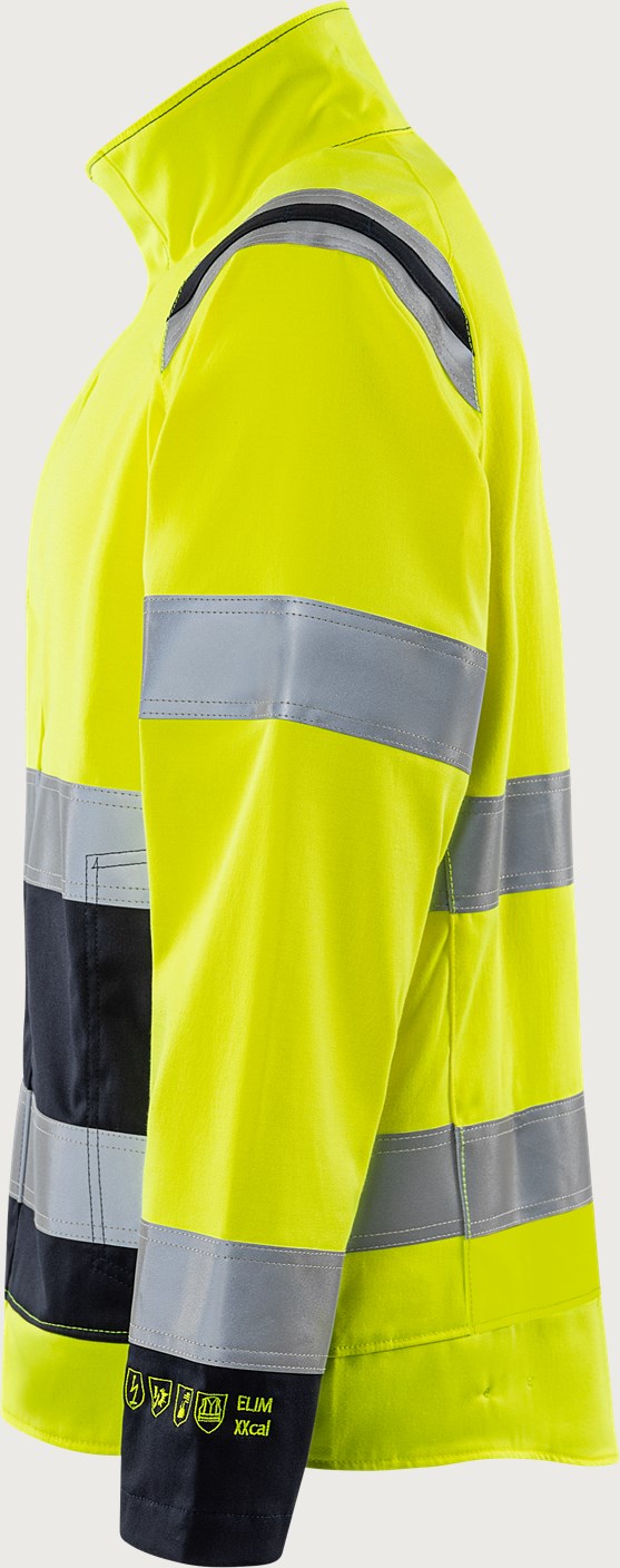 Naisten palosuojattu stretch huomiotakki, luokka 3 – Flamestat 4161 ATHF - Neonkeltainen/Tummansininen