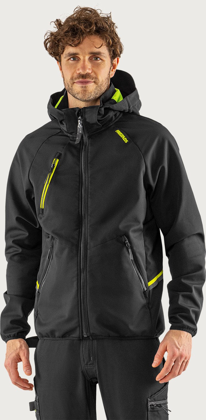 Tekninen hupullinen softshell takki – 4871 GBF - Musta
