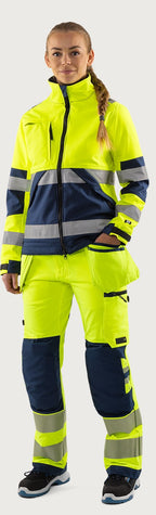 Naisten rakentajan stretch huomiohousut, luokka 2 – Green 2664 GSTP - Neonkeltainen/Tummansininen