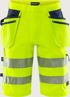 Rakentajan stretch huomioshortsit, luokka 2 – Green 2646 GSTP - Neonkeltainen/Tummansininen