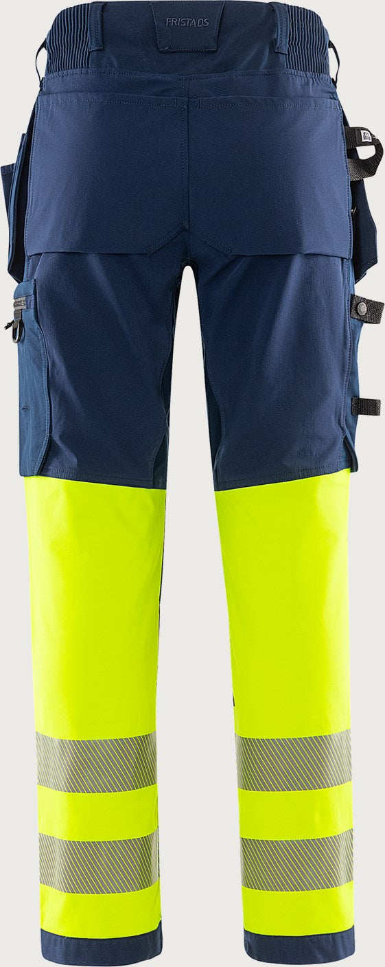 Rakentajan stretch huomiohousut, luokka 1 – Green 2643 GSTP - Neonkeltainen/Tummansininen