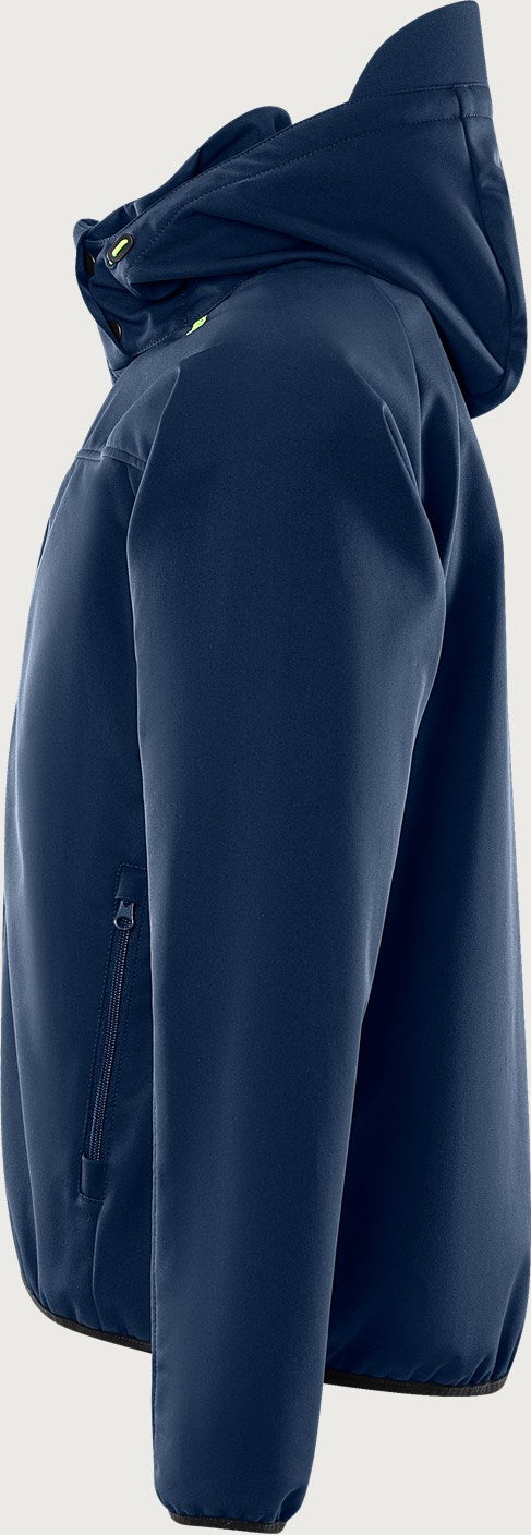 Hupullinen softshell takki – 4655 GBF - Tummansininen/Neonkeltainen