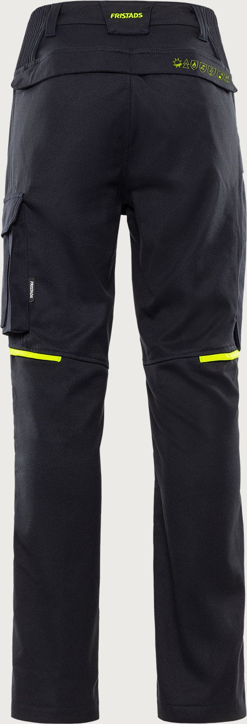 Palosuojatut stretch housut – Flamestat 2180 FSS - Navysininen/Neonkeltainen