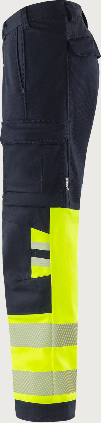 Palosuojatut huomiohousut, luokka 1 – Flamestat Green 2954 GFS, miesten ja naisten - Neonkeltainen/Tummansininen