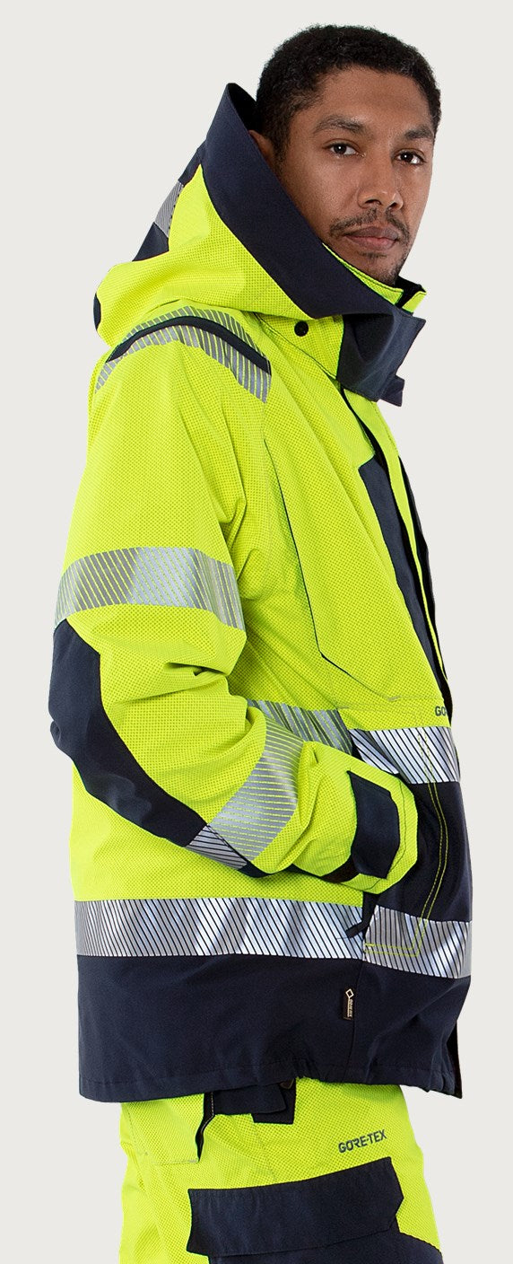Palosuojattu huomiokuoritakki, luokka 3 – Flamestat GORE-TEX PYRAD® 4095 GXE - Neonkeltainen/Tummansininen