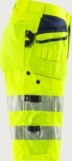 Rakentajan stretch huomioshortsit, luokka 2 – Green 2646 GSTP - Neonkeltainen/Tummansininen